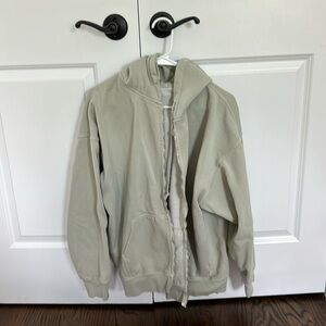 Oversized pale green john galt zipup